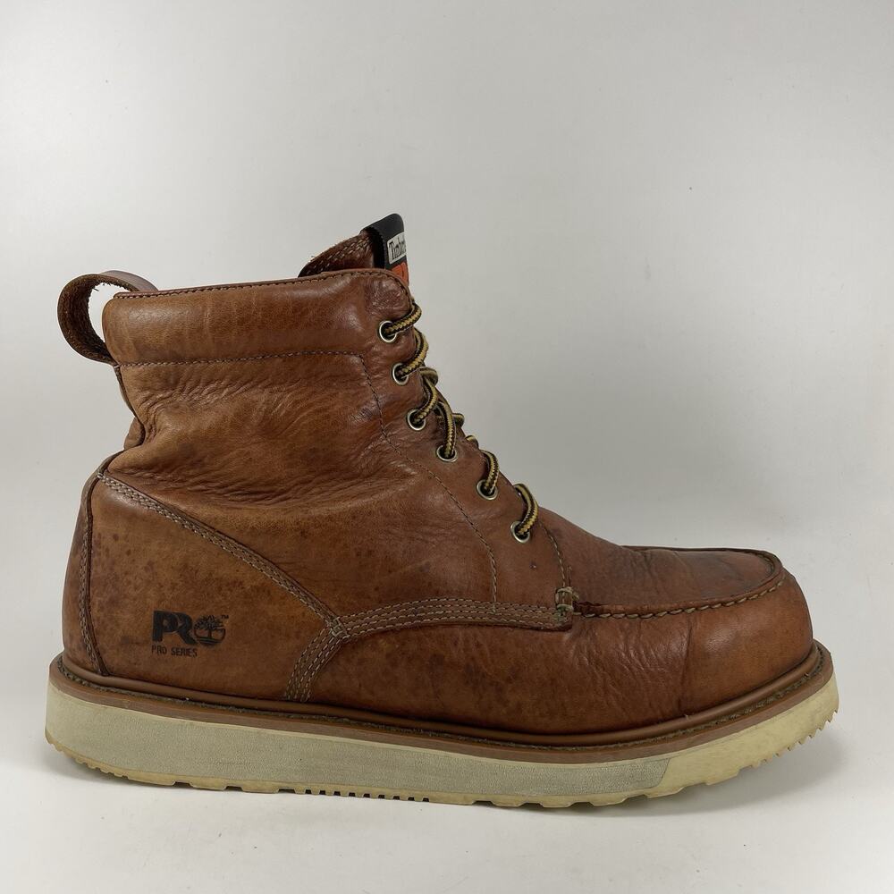 Timberland PRO Men's 14 Wedge Sole Soft Toe 6" Work Boots Rust Brown 53009